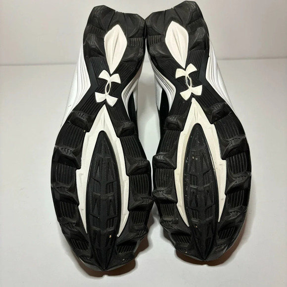 Under Armour Mens UA Hammer MC Football Cleats Mid RM 1289761-011 Black White 13 - Picture 8 of 9